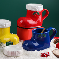 Tasse à café en céramique rouge de Noël personnalisée et créative de 15 oz, tasse à expresso, tasse à lait, tasse à dessert, tasse à thé, décoration de vacances, verre avec poignée