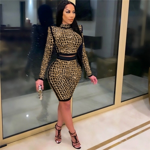 Think 2023 Retro Soft Elastic Dress Sexy Club Women Wedding senza maniche pacchetto elastico Hip Skinny paillettes Glitter <span class=keywords><strong>Midi</strong></span> Dress - Product Image 6