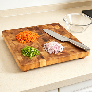 Maison Naturelle Vente en gros de haute qualité Planche à découper personnalisée en bois d'acacia <span class=keywords><strong>carré</strong></span> viande légumes boucher pour la cuisine - Product Image 1