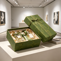 Boîte à parfum élégante et luxueuse avec flacon de parfum, plateau en velours, coffrets cadeaux, emballage en satin, ensemble cadeau en gros