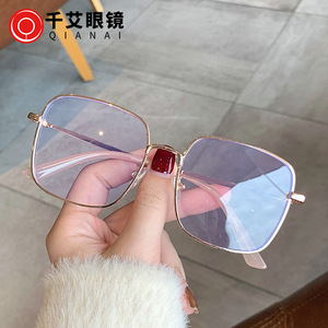 Monturas de Gafas Cuadradas Qianai Medianas con Protección Anti Luz Azul para Mujer, Lentes Ópticas con Pedrería - Product Image 1