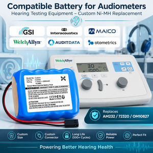 Pack de batteries Ni-MH personnalisé pour audiômètres, batteries de remplacement GSI 38 39 61 Pello TympStar Interacoustics AD226 AD229 AD629 OEM - Product Image 2