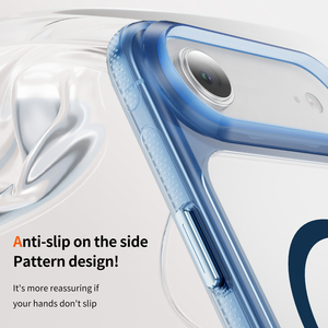 Étui magnétique antidérapant texturé pour iPhone 18 Pro Max Air 15 17, coque arrière hybride transparente antichoc avec pare-chocs couleur N52 - Product Image 3