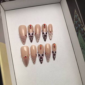 Faux ongles à presser longs et pointus, très populaires en Europe et en Amérique, produits de beauté, styles personnalisables - Product Image 5