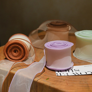 Nine-Colored <b>Ribbon</b> 6Cm Organza Fishtail <b>Ribbon</b> Solid Color For Flower Wrapping Valentine's Day Cake Boxes Bow Tie Headband - Product Image 3