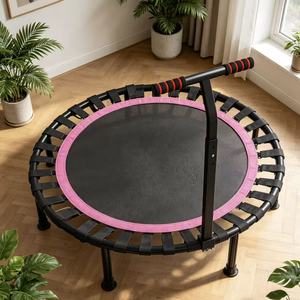 <span class=keywords><strong>Mini</strong></span> Trampolín Plegable con Barra Ajustable, Banda Elástica Silenciosa, Rebounder para Ejercicio en Interiores, Pérdida <span class=keywords><strong>de</strong></span> Peso - Product Image 2