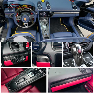 Accesorios Interiores de Lujo para <span class=keywords><strong>Porsche</strong></span> 911 718 <span class=keywords><strong>Boxster</strong></span> Cayman, Moldura Interior de Fibra de Carbono Seca con Adhesivo Trasero - Product Image 6