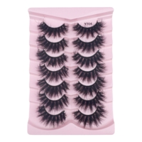Pestañas Postizas de Visón Sintético, Ligeras y Esponjosas, 7 Pares, Reutilizables, para Maquillaje, Extensiones, Modelos, Belleza, Venta al Por Mayor, Pestañas Completas