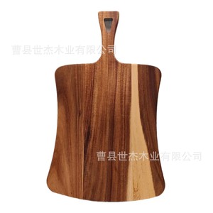 Planche à steak en bois Shijie, forme irrégulière avec poignée, plateau de service de cuisine de qualité alimentaire - Product Image 4