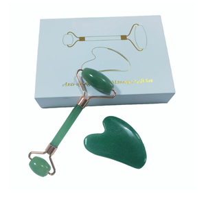 Outils de beauté en aventurine verte personnalisables, rouleau de massage et gua sha, coffret inclus - Product Image 6