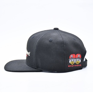 Gorras Snapback de alta calidad, gorra negra de Hip Hop de 6 paneles, gorra Snapback plana bordada personalizada - Product Image 5