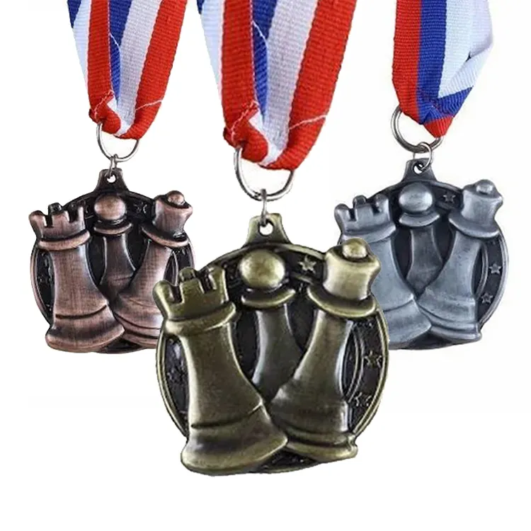 사용자 정의 스포츠 아연 합금 금속 메달 러시아 명예 lavigifts 기적 빈 체스 메달 리본