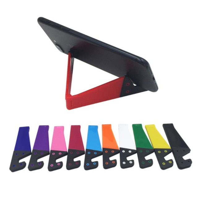 Custom logo V-Shaped Universal Foldable Mobile Cell Phone Stand Holder for iPhone Tablets Adjustable Support Phone Holder