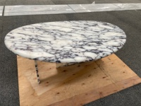 Table basse ovale en marbre Calacatta Viola, table en pierre naturelle, taille personnalisée pour salon, hôtel, villa de luxe