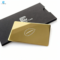 Carte de visite NFC en métal de luxe personnalisée plaquée or 24 carats Carte NFC Carte de visite connectée