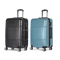 Valise à roulettes en aluminium de haute qualité avec serrure TSA ensemble de 2 20 pouces 24 pouces noir dessin abs pc valise de voyage