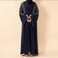 Nouvel ensemble de 3 pièces maxi modeste grande taille avec strass, fleurs et perles, avec ceinture, robes Abaya Jubah de luxe pour femmes musulmanes