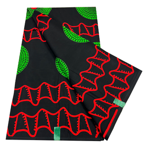 100% algodón Tela con estampado de cera <span class=keywords><strong>Real</strong></span> diseño holandés Hollandais Pagne África vestido de costura tela 6 yardas negro ropa duradera - Product Image 3