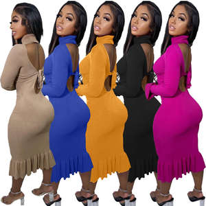 ชุดเดรสบอดี้คอนถักแบบเว้าหลังเซ็กซี่,ชุดเดรสบอดี้คอนสำหรับงานวันเกิดปี2022 - Product Image 1