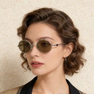 Lunettes de soleil ovales vintage en métal pour hommes et femmes, style Xi Qing, protection UV400, luxe 2026 - Product Image 1
