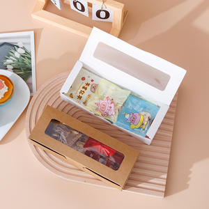 Boîte d'emballage rectangulaire pour pâtisserie, éclairs, beignets, mini-gâteaux, tartes, desserts, friandises, avec fenêtre transparente - Product Image 4