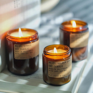 Vela Aromática <span class=keywords><strong>de</strong></span> Lujo al <span class=keywords><strong>por</strong></span> <span class=keywords><strong>Mayor</strong></span> Color Ámbar para Regalos Románticos <span class=keywords><strong>de</strong></span> Cumpleaños, Cera <span class=keywords><strong>de</strong></span> Soja <span class=keywords><strong>de</strong></span> Larga Duración sin Humo en Recipiente <span class=keywords><strong>de</strong></span> Vidrio - Product Image 4