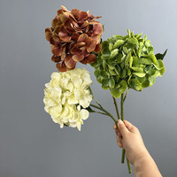 Lot de fleurs d'hortensia artificielles vintage à toucher réel, tiges simples en soie, pour centres de table de mariage, événements et décoration intérieure