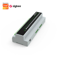 2024 Tuya ZigBee 16 canales 16A 50A relé controlador de fuente de alimentación WiFi Módulo de disyuntor inteligente compatible con interruptor RS485