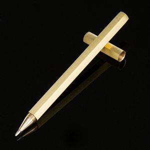 Personalized Hexagonal Brass Metal Gel for Business Gift, Custom Logo Printed Executive <b>Pen</b> Bulk Wholesale - Product Image 2