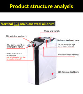 Conduit de stockage de liquide carré en acier inoxydable 304 de qualité <span class=keywords><strong>alimentaire</strong></span> de 20L Tube en plastique intégré de 3 gallons - Product Image 2