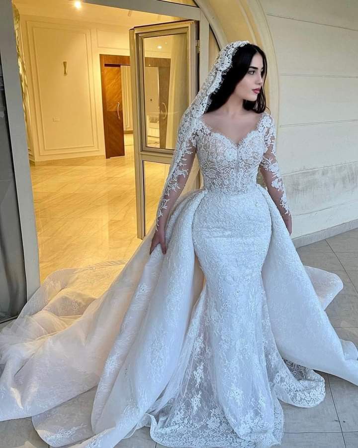 Beautiful Wedding Gown - New Vintage Illusion Detachable Skirt Mermaid  Wedding Dress