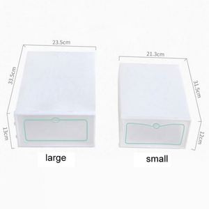 6pcs/Set Fold <b>Plastic</b> Shoes Case Thickened Transparent <b>Drawer</b> Case Shoe Boxes Stackable Box Shoe Organizer Shoebox Living Room - Product Image 3