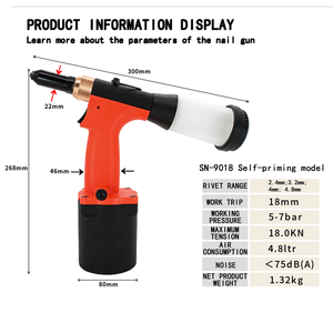 Sonidec SN-9018 SN-9016 Chất lượng cao công nghiệp khí nén Súng đinh tán công cụ hiệu quả cho tán đinh với OEM tùy biến hỗ trợ - Product Image 2