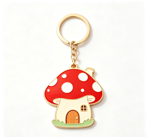 Custom Mushroom Soft Enamel Metal <b>Keychain</b> Zinc Alloy Key Ring <b>Anime</b> Cartoon Pendant for Gift and Promotion - Product Image 1