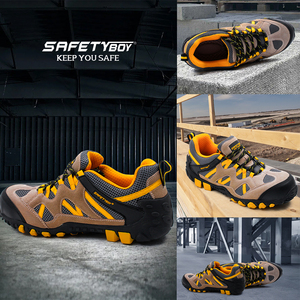 SAFETYBOY <span class=keywords><strong>scarpe</strong></span> di sicurezza da lavoro basse da uomo traspirante in <span class=keywords><strong>pelle</strong></span> <span class=keywords><strong>scamosciata</strong></span> superiore con resistente in gomma Sole punta in acciaio per uso in fabbrica - Product Image 3