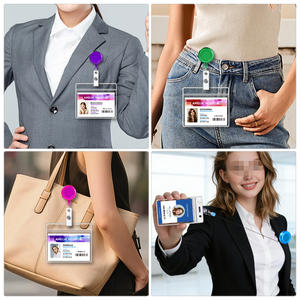 Porta Tarjetas de Identificación Retráctil Personalizado al por Mayor, Porta Credenciales Sublimable con Clip de Cocodrilo - Product Image 4