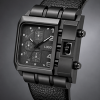 Reloj de Cuarzo para Hombre con Esfera Grande, Caja de Aleación, Movimiento Japonés, Estilo Casual, Correa de Acrílico, Diseño Cuadrado