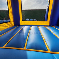 Château gonflable pas cher en gros, château sauteur pastel pour enfants, combo gonflable avec toboggan