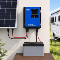 Contrôleur de charge solaire intelligent Jarrett MPPT, 12V/24V/48V, 3 ports USB, courant de charge 30A/40A/50A/60A/80A/100A