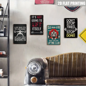 Targa in Metallo con Citazione Motivazionale per Palestra: La Vita Ha i Suoi Alti e i Suoi Bassi, Squat, Decorazione Rustica da Parete per Casa, Palestra, Garage, Sala Allenamento - Product Image 3