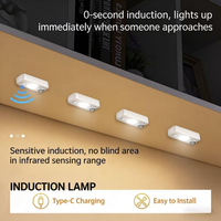 Lampes à LED modernes avec détecteur de mouvement ABS, rechargeables, sans fil, pour armoire, à coller, lumière de nuit pour cuisine