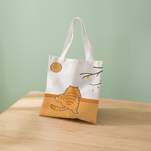 Sac de plage en toile réutilisable écologique de style simple avec poignées, imprimé animal, logo brodé, capacité 20L, fermeture éclair - Product Image 3