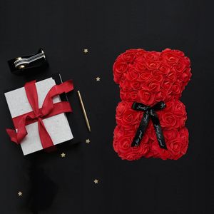 Ours en roses OEM 2026, cadeau de la Saint-Valentin, ours en roses en mousse personnalisé, ours en peluche fleur rose avec boîte cadeau - Product Image 2