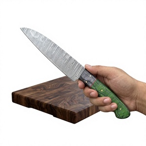 Ensemble de couteaux de cuisine en acier Damas à 67 couches, 5 pièces, manche en bois, lames droites, couteaux de chef, lame polie, ambidextres, haute qualité - Product Image 2