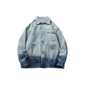 Chất Lượng Cao Tùy Chỉnh Bên Ngoài Lái Xe Phong Cách Thời Trang Giản Dị Denim Vải Dệt Bông Người Đàn Ông Jeans Áo Khoác