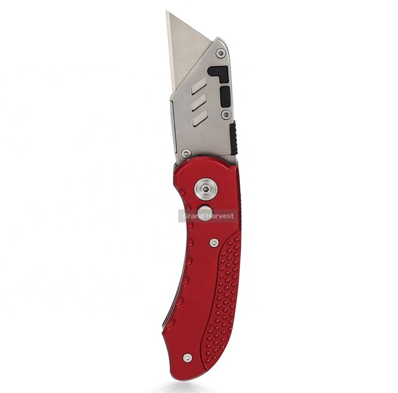 Grand Harvest Aluminum Handle SK5 Blade Safety Plastic Box Opening Tool Perforationa Paper Pencil Cutter Knife