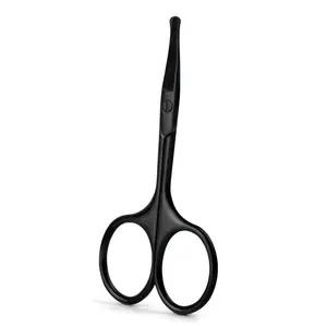 Wholesale stainless steel curved round grooming small eyebrow cutting round tip makeup beauty nose hair brow scissors