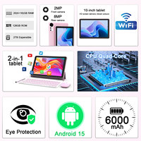 OEM 128GB 20GB RAM Dört Çekirdekli Tablet PC, Kalem ve Klavye ile, IPS 1280x800 Ekran, Android 15.0, 10 İnç, İş Kullanımı, 8MP Kamera