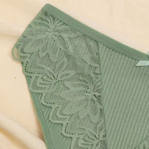 Set da <span class=keywords><strong>6</strong></span> Pezzi <span class=keywords><strong>Taglia</strong></span> Americana Disponibile Mutandine in Cotone Costine Slip Bikini da Donna in Cotone Confezione Mutandine Costine con Pizzo - Product Image 6