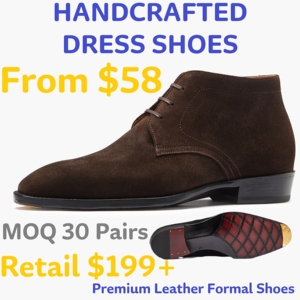 Stivali Chukka in Pelle Scamosciata di Lusso per Uomo, Scarpe Formali Casual in Pelle Premium con Lacci, Antiscivolo, Invernali, per Gentiluomini, Basso MOQ - Product Image 1